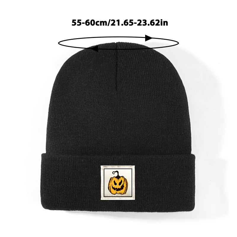 Unisex Halloween Pumpkin Pattern Knitted Beanie Hat