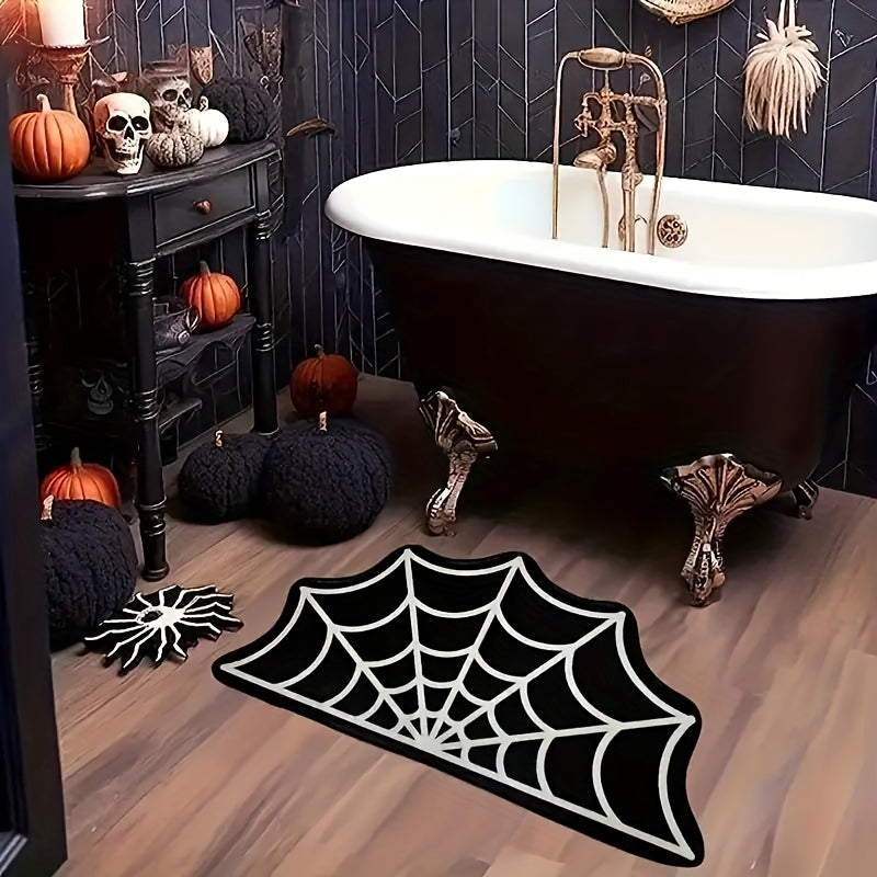 Spooky Halloween Spider Web Area Rug