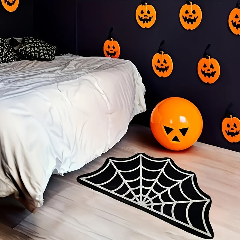 Spooky Halloween Spider Web Area Rug