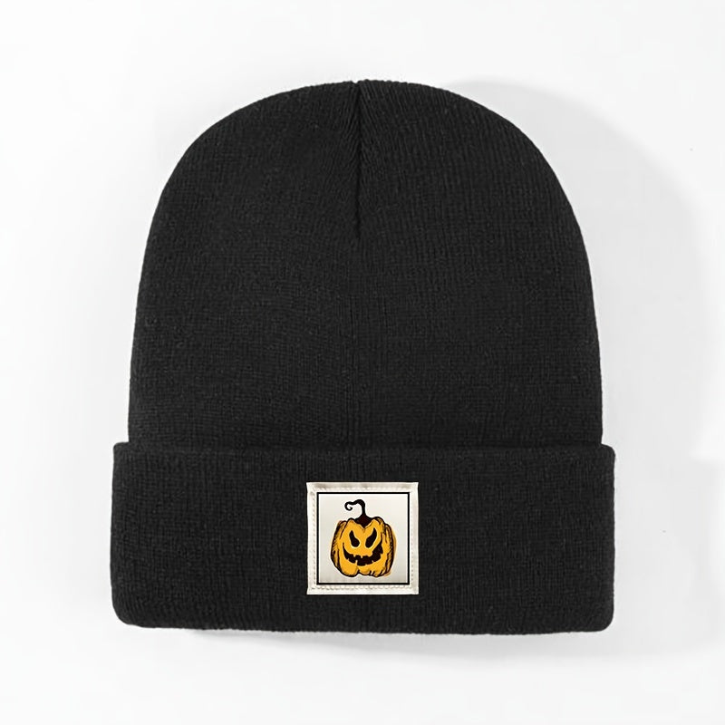 Unisex Halloween Pumpkin Pattern Knitted Beanie Hat