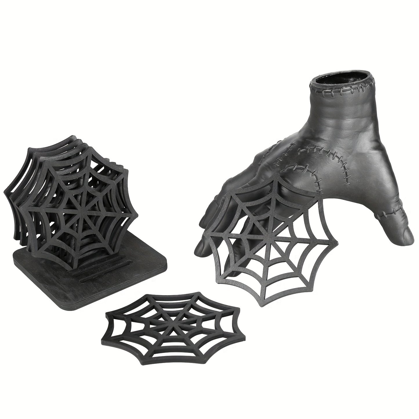 7-Piece Spider Web Coasters Set