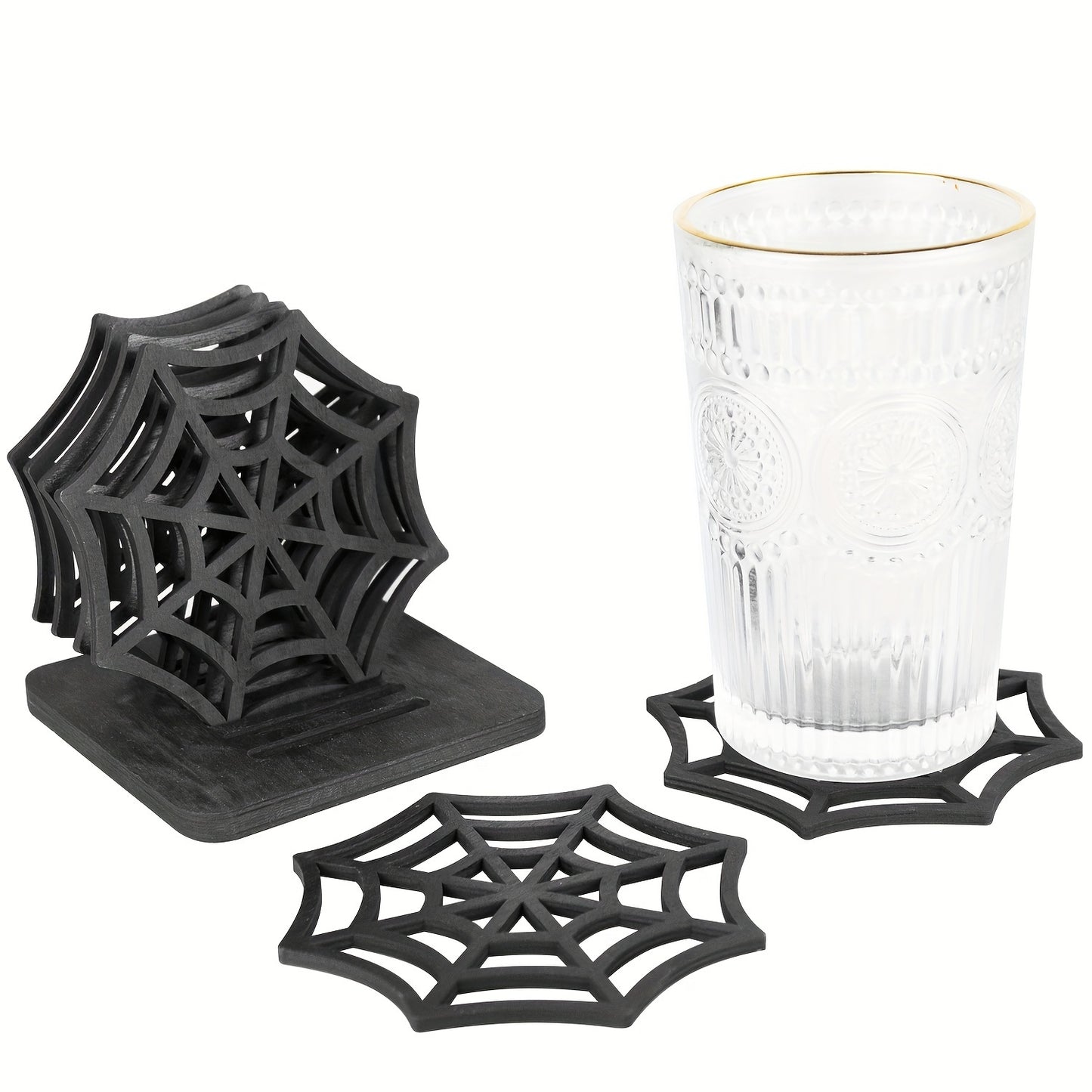 7-Piece Spider Web Coasters Set