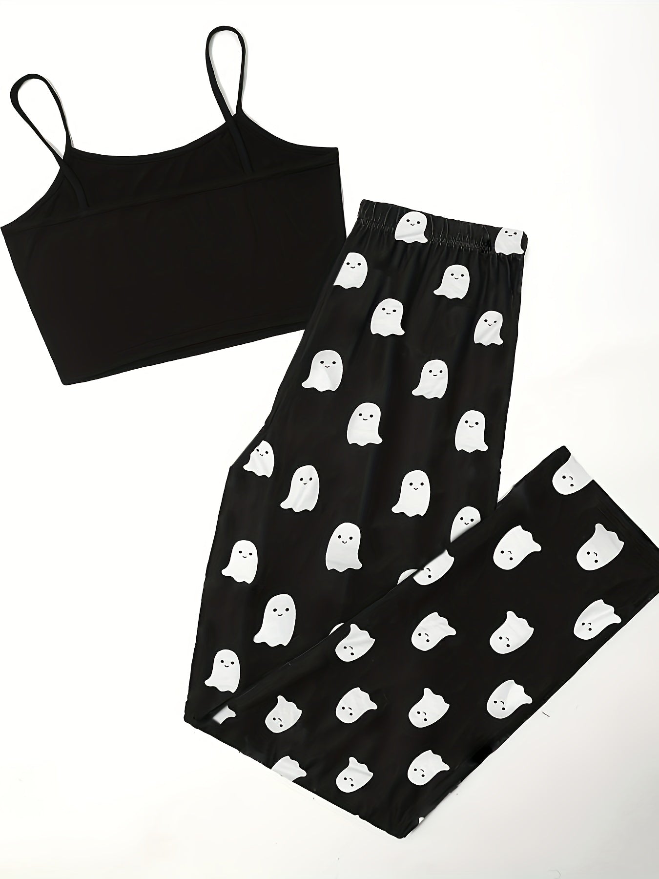 Cartoon Ghost Print Pajama Set