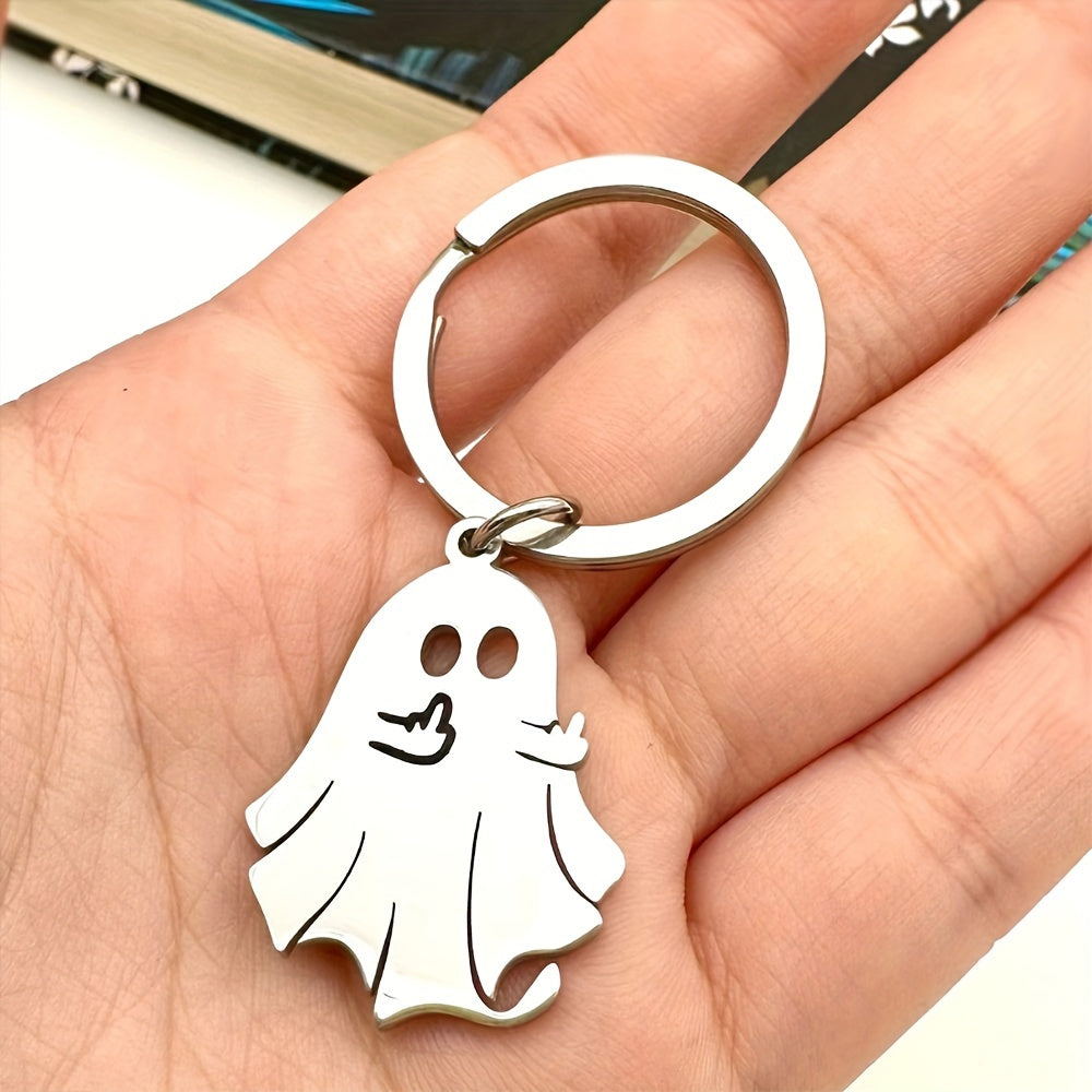 Adorable Cartoon Ghost Keychain