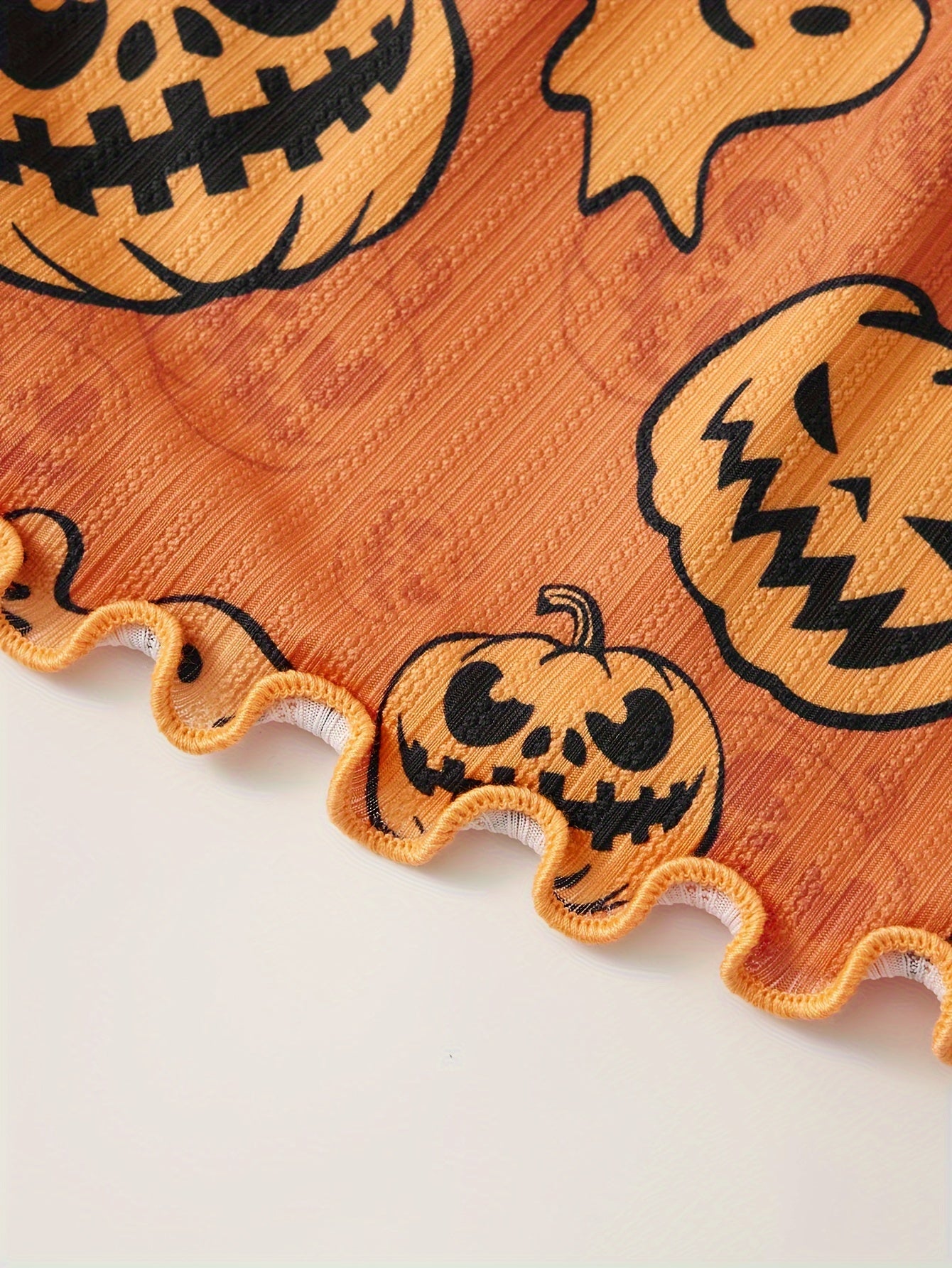 Women's Halloween Pumpkin & Bat Print Lounge Set