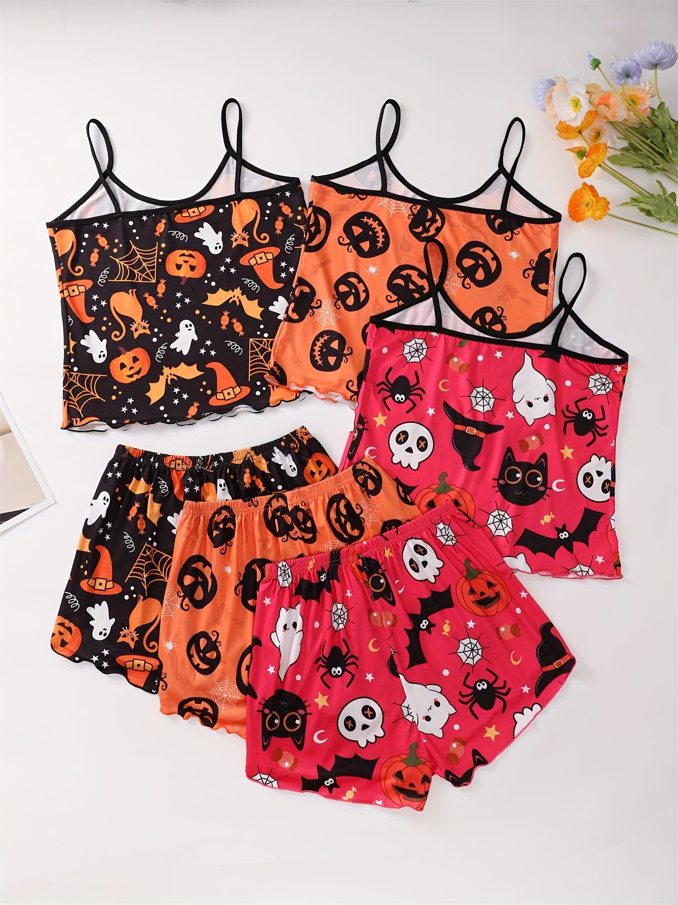 Halloween Themed 6-Piece Women's Sexy Pajama Set