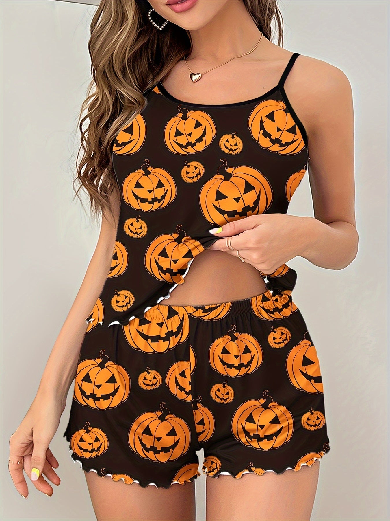 Festival Pumpkin Print Pajama Set