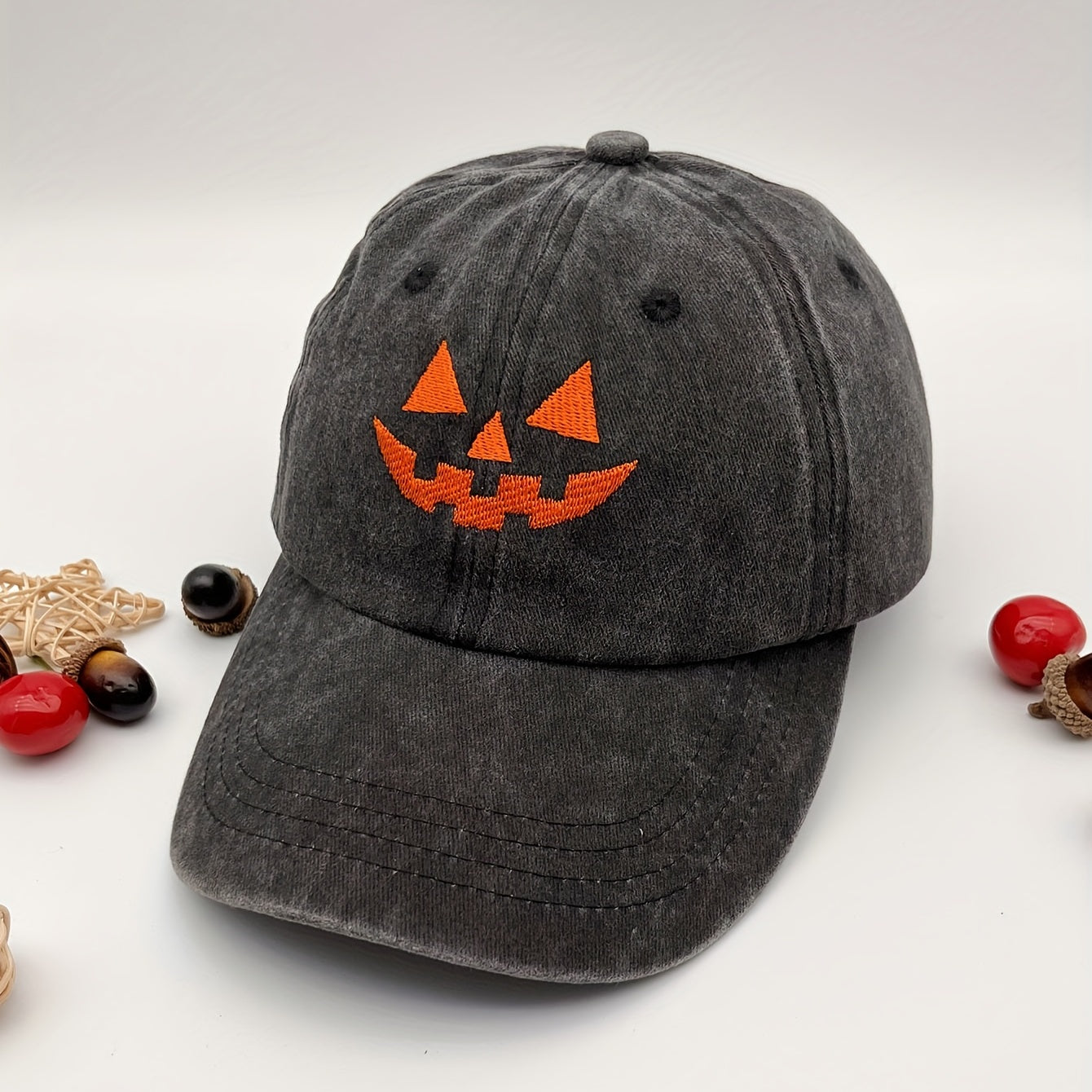 Pumpkin Embroidered Baseball Cap