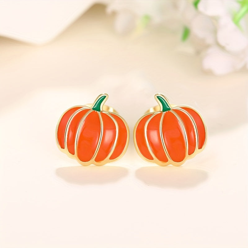 Cute Pumpkin Stud Earrings