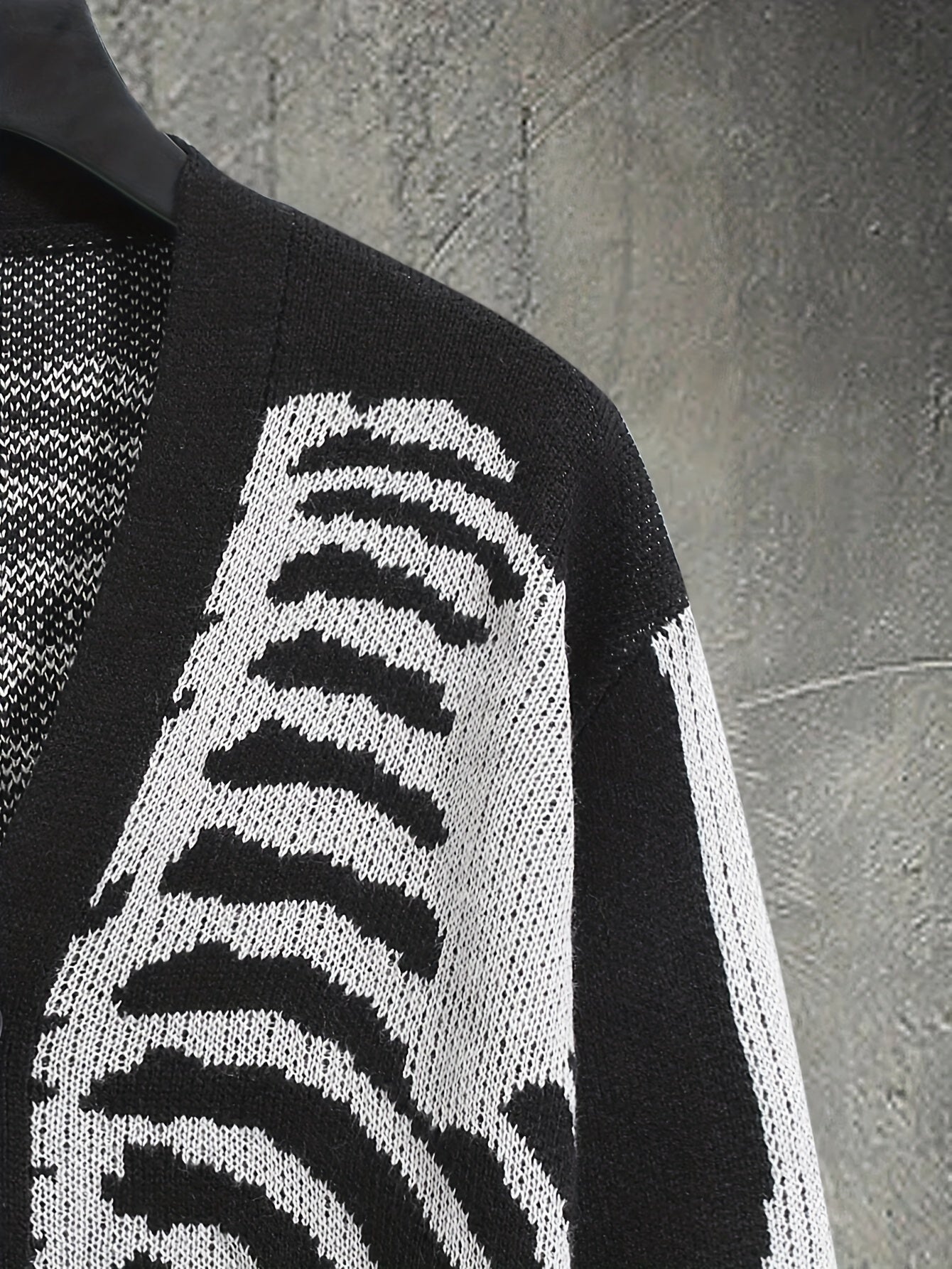 Skeleton Pattern Button Down Knit Cardigan