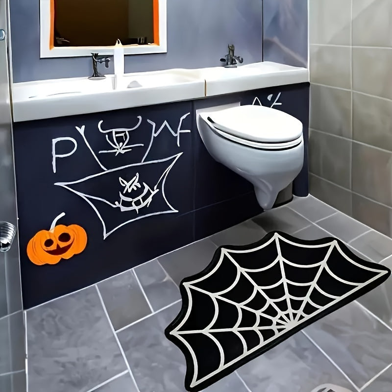 Spooky Halloween Spider Web Area Rug