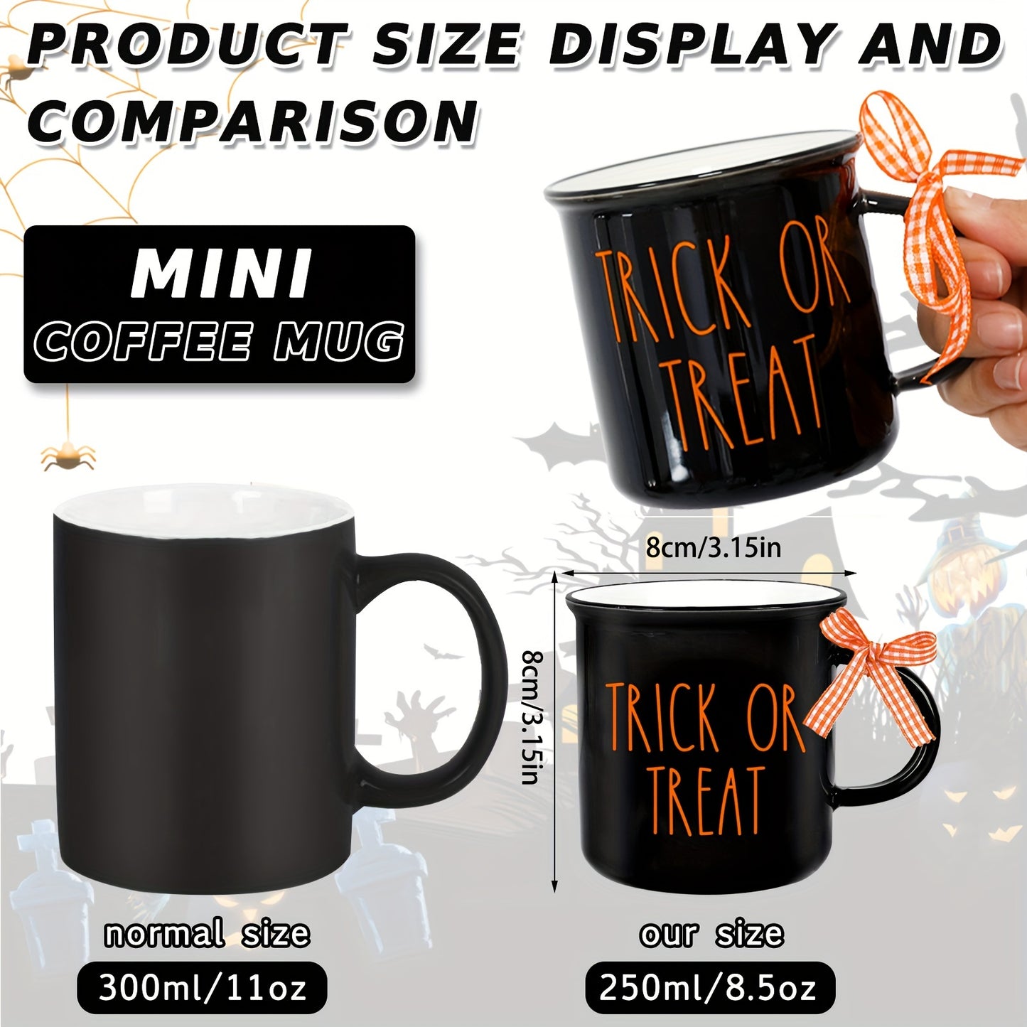 6-Pack Ceramic Halloween Mini Mugs