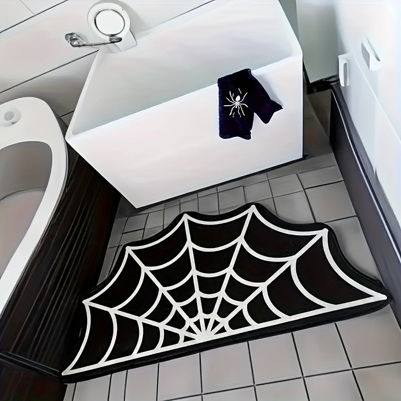 Spooky Halloween Spider Web Area Rug