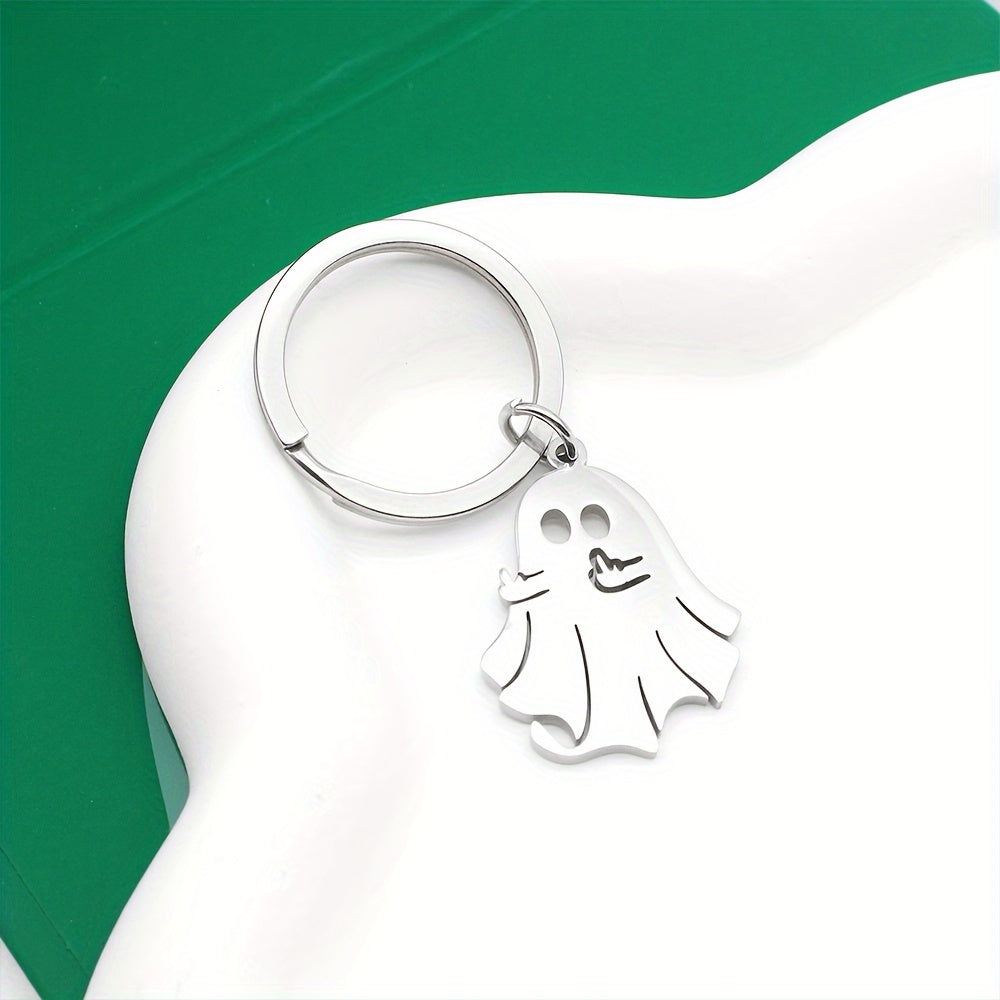 Adorable Cartoon Ghost Keychain