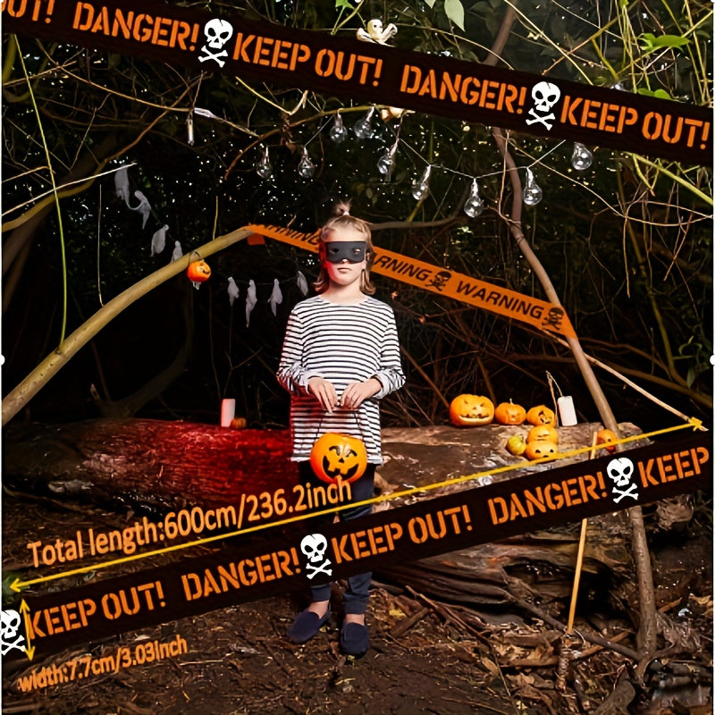 Skull-Themed Halloween Isolation Warning Tape