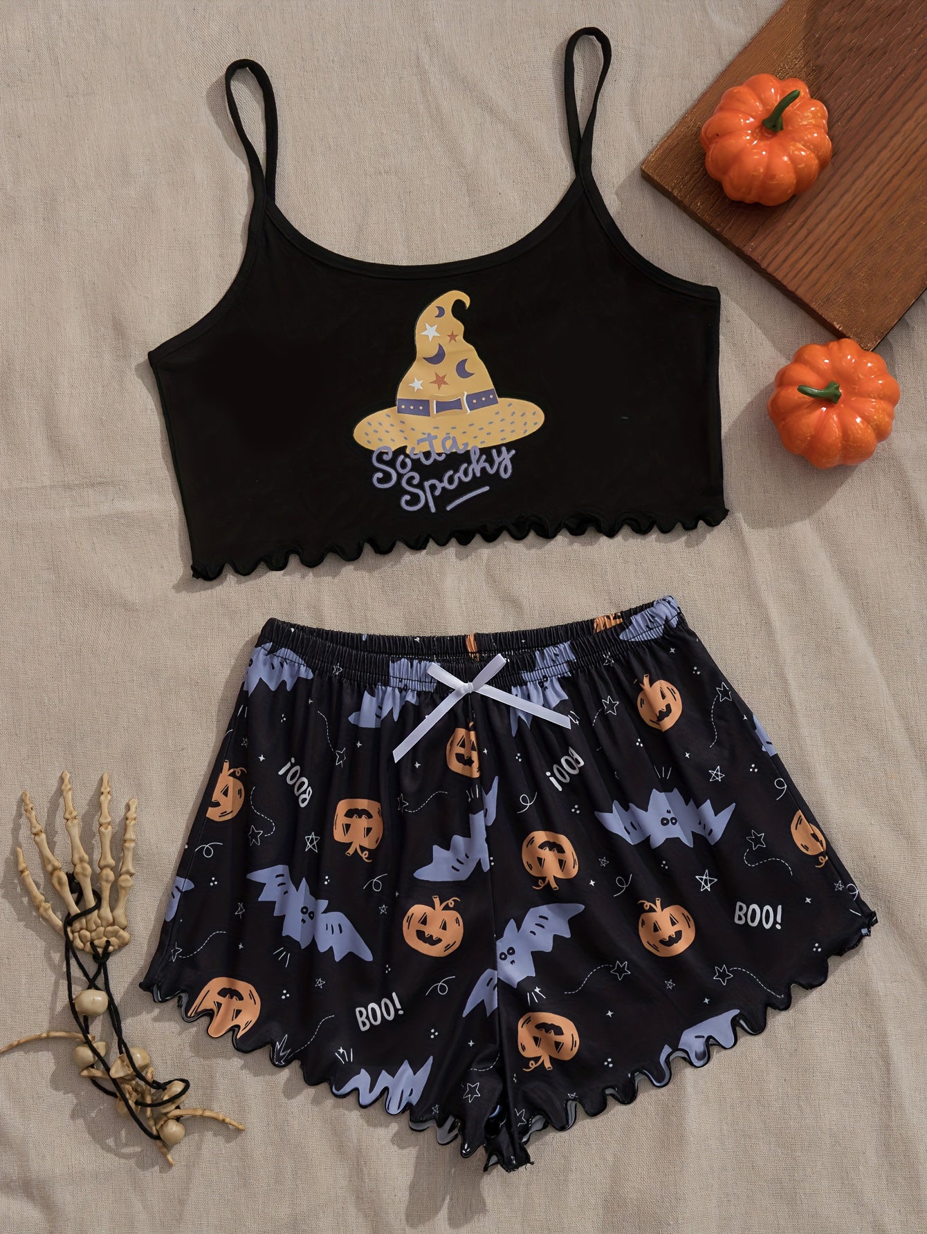 Cozy Pumpkin Print Pajama Set