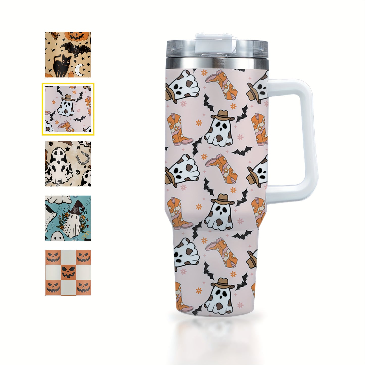 Halloween-Themed 40oz Insulated Stainless Steel Tumbler with Lid