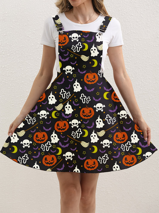 Pumpkin & Ghost Print Dress