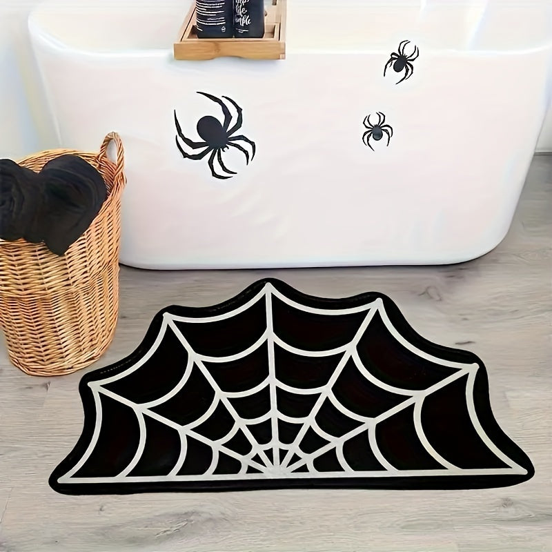 Spooky Halloween Spider Web Area Rug