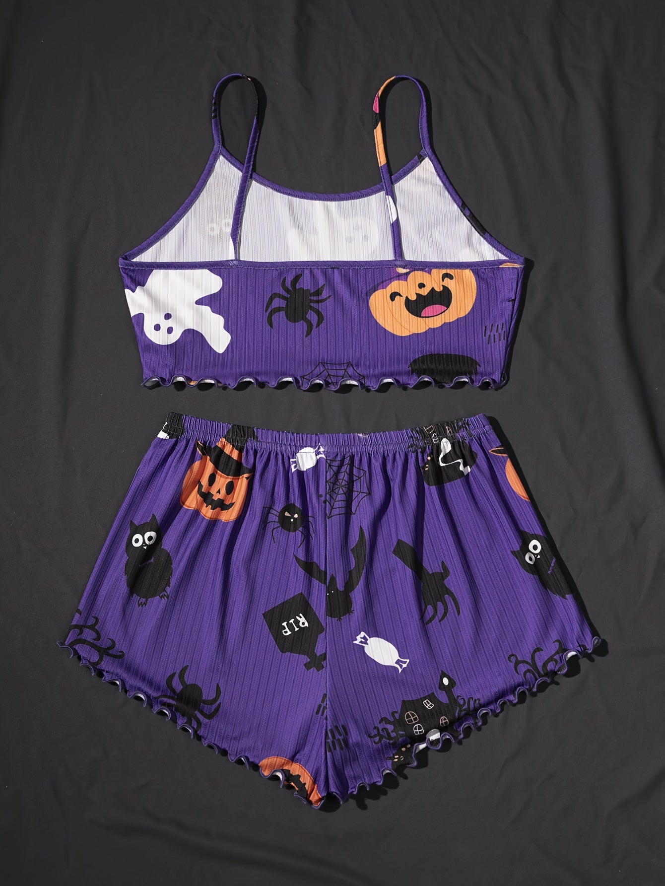 Women's Halloween Ghost Print Pajama Set