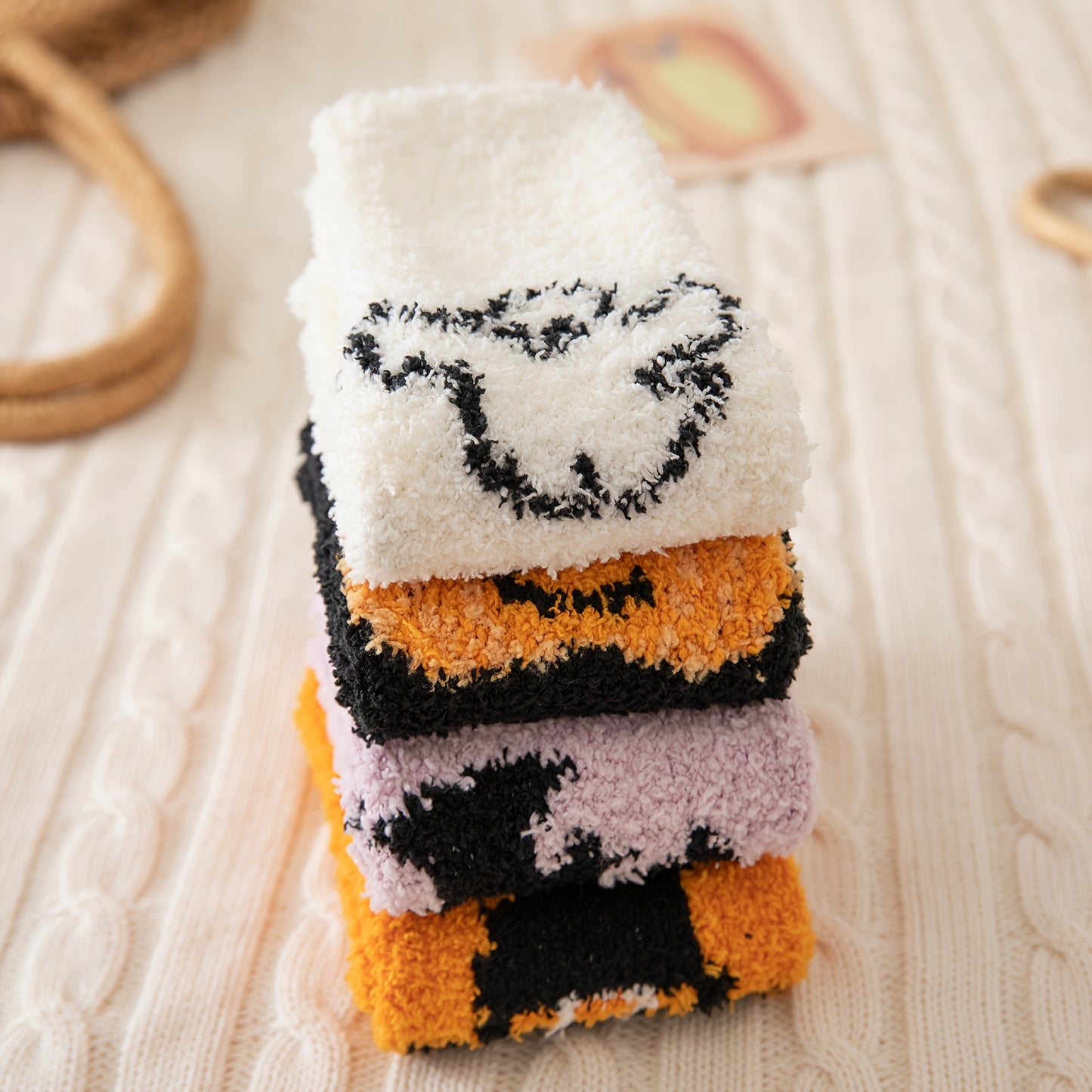 4-Pair Halloween Pattern Socks