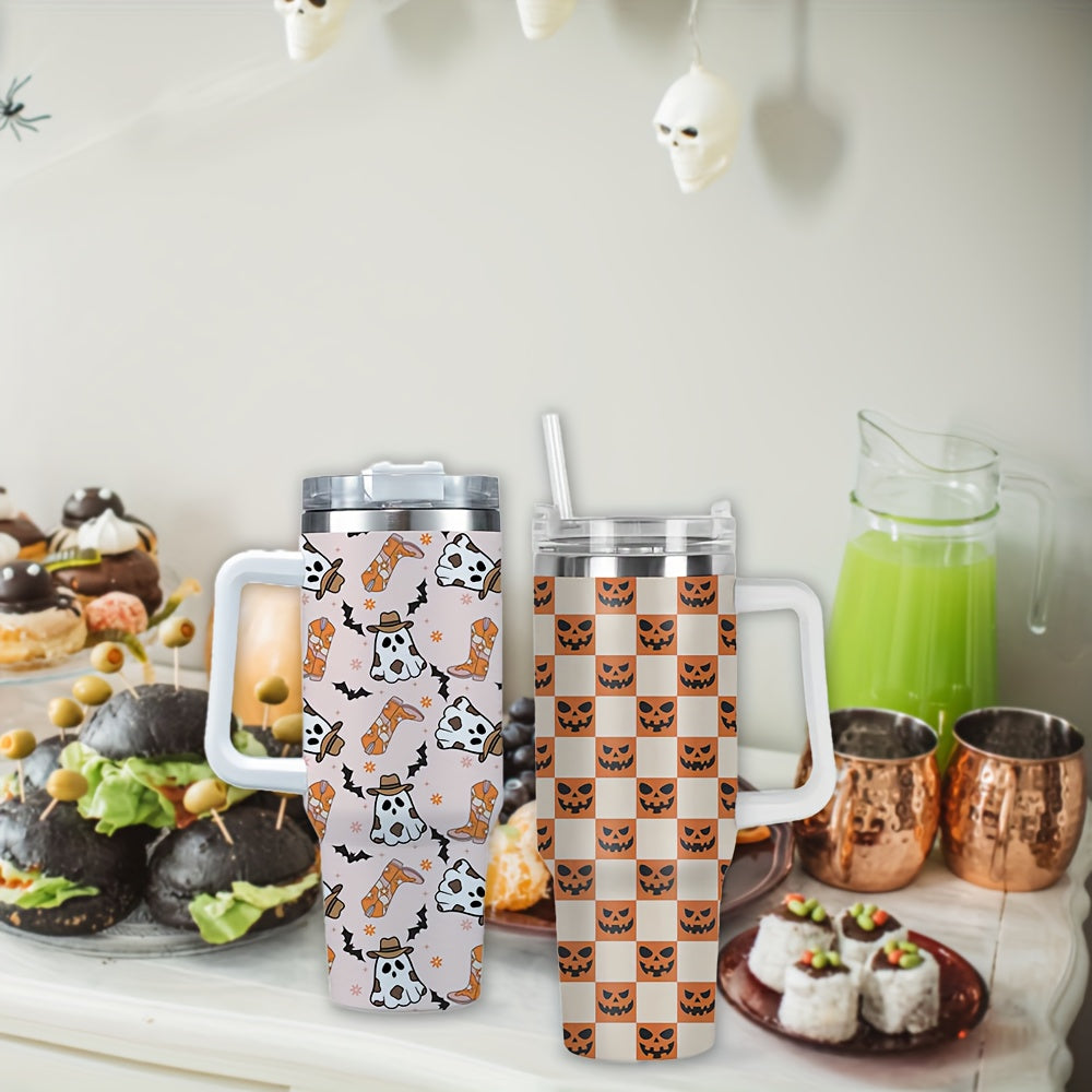 Halloween-Themed 40oz Insulated Stainless Steel Tumbler with Lid