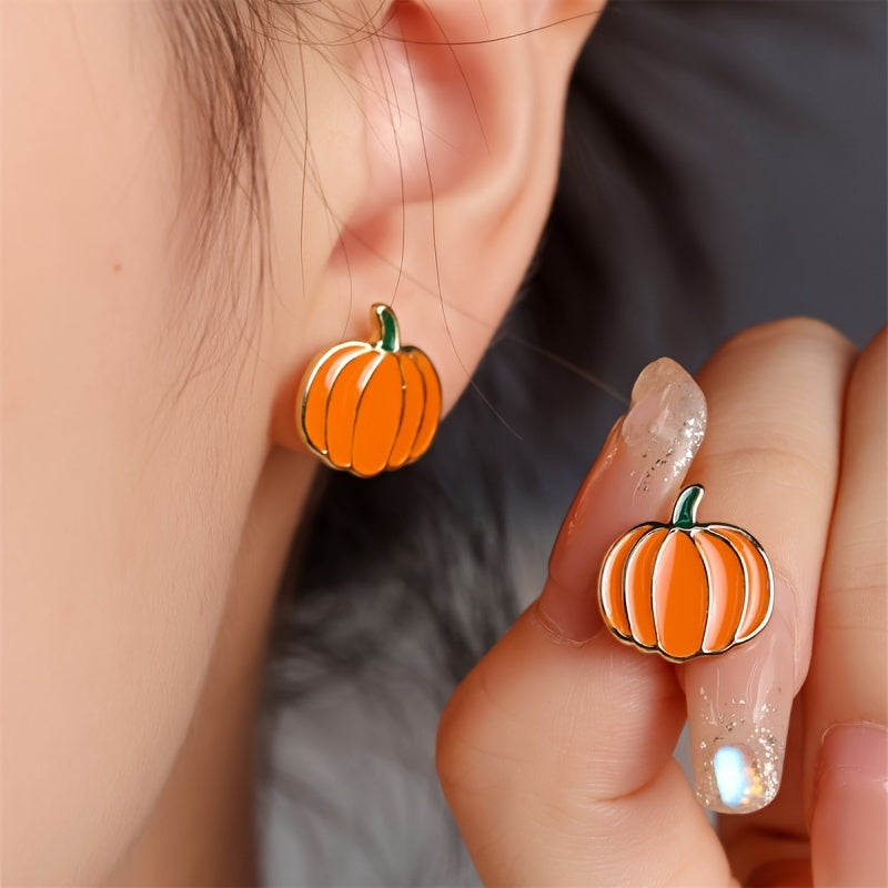 Cute Pumpkin Stud Earrings