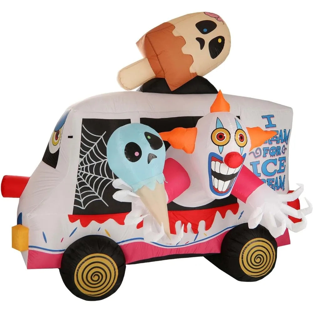 Killer Clown Ice Cream Truck Inflatable Outdoor Decoration