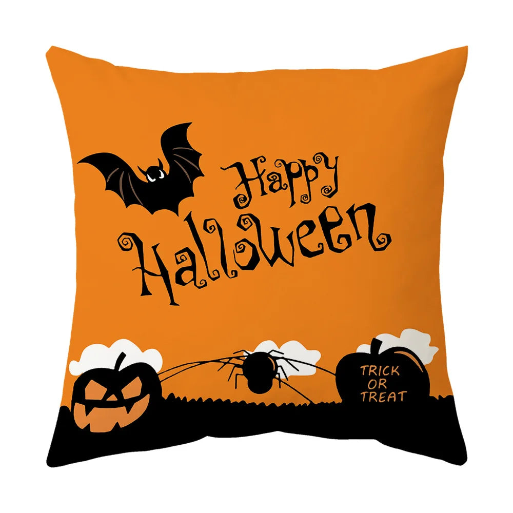 Halloween Horror Castle Spider Web Cushion Cover