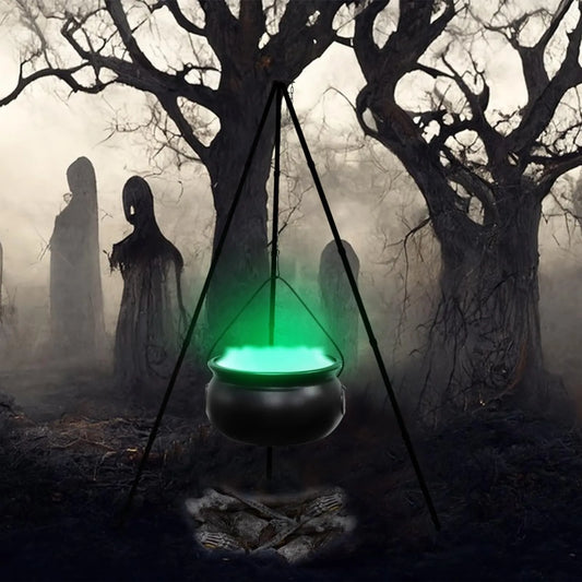 Large Witch Cauldron on Tripod with LED