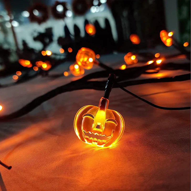 Halloween Bat & Pumpkin LED String Lights