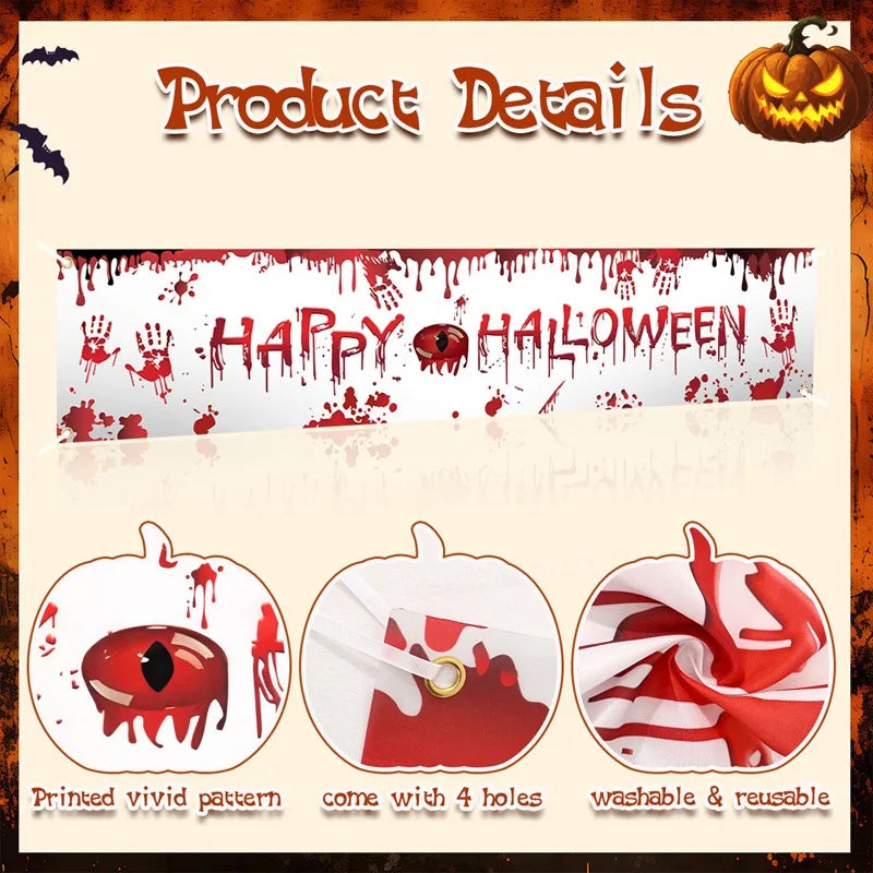 Halloween Pumpkin Banner Fence Decoration