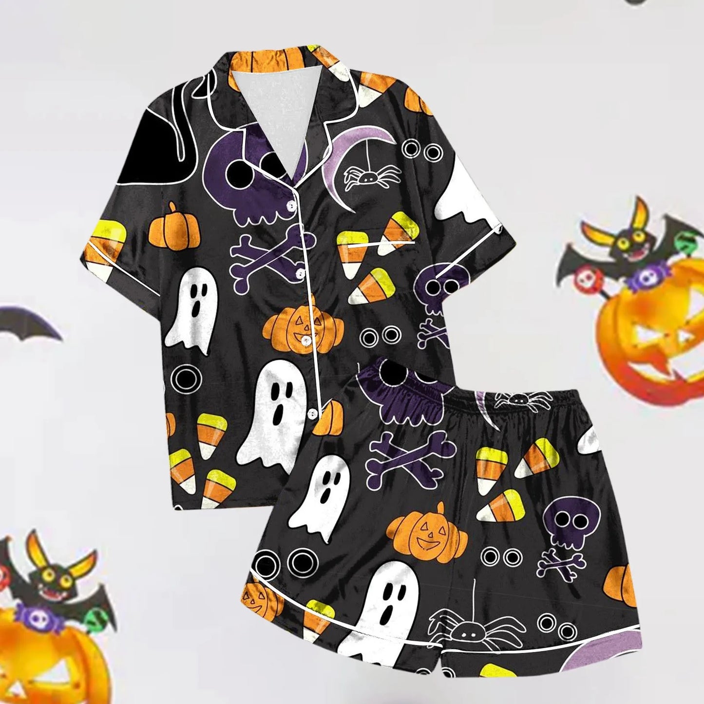 Women's Fashion Halloween Printed Pajama Sets