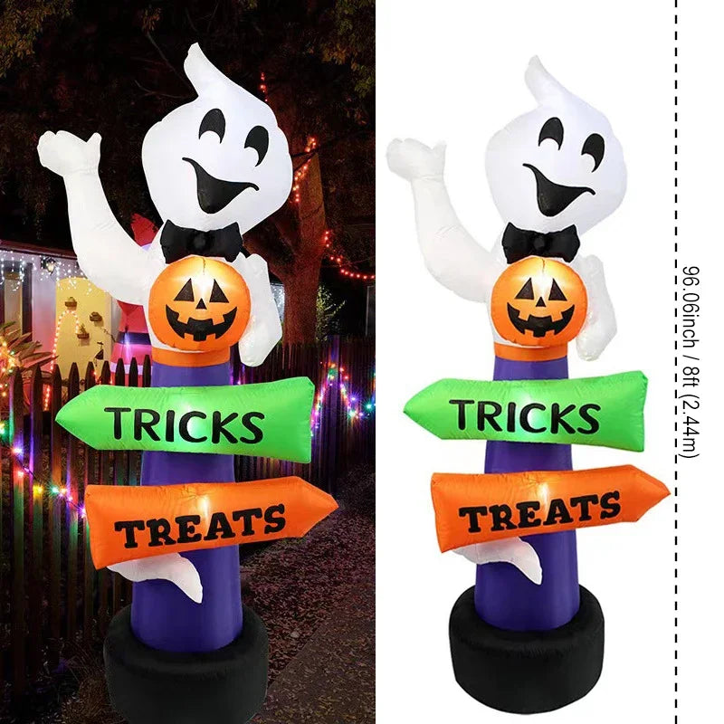 Halloween Inflatable Pumpkin & Ghost with LED Lights