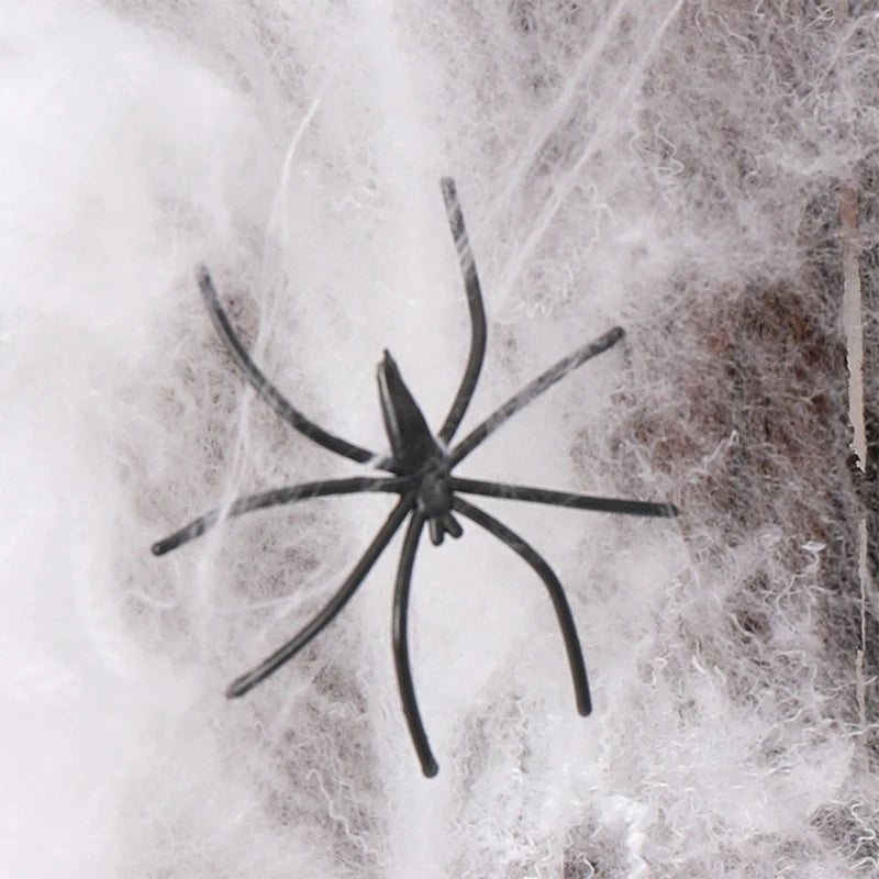 Halloween Artificial Spider Web with Spiders