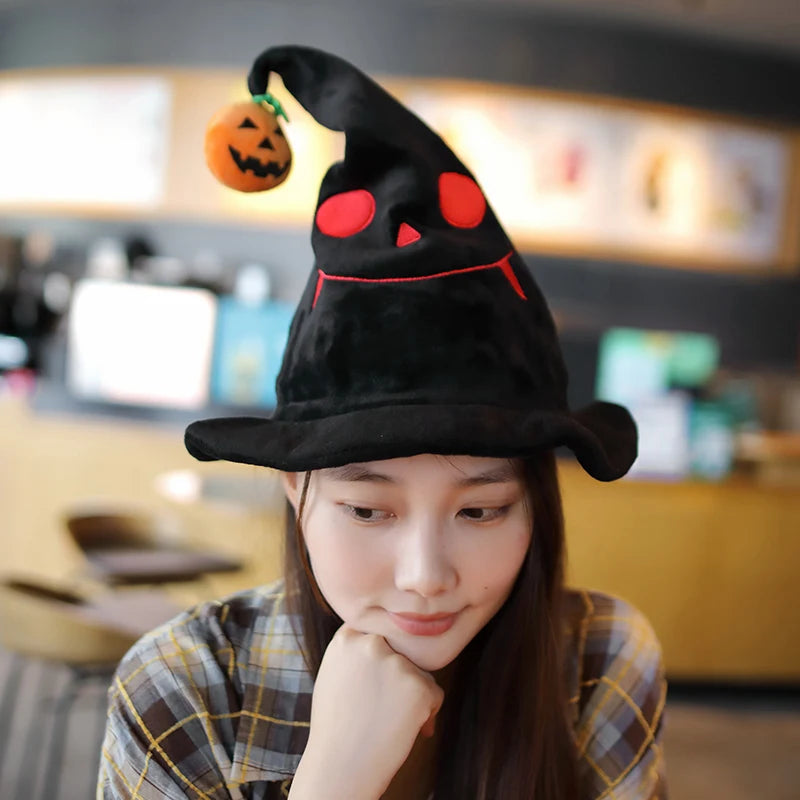 Glowing Halloween Pumpkin Witch Hat