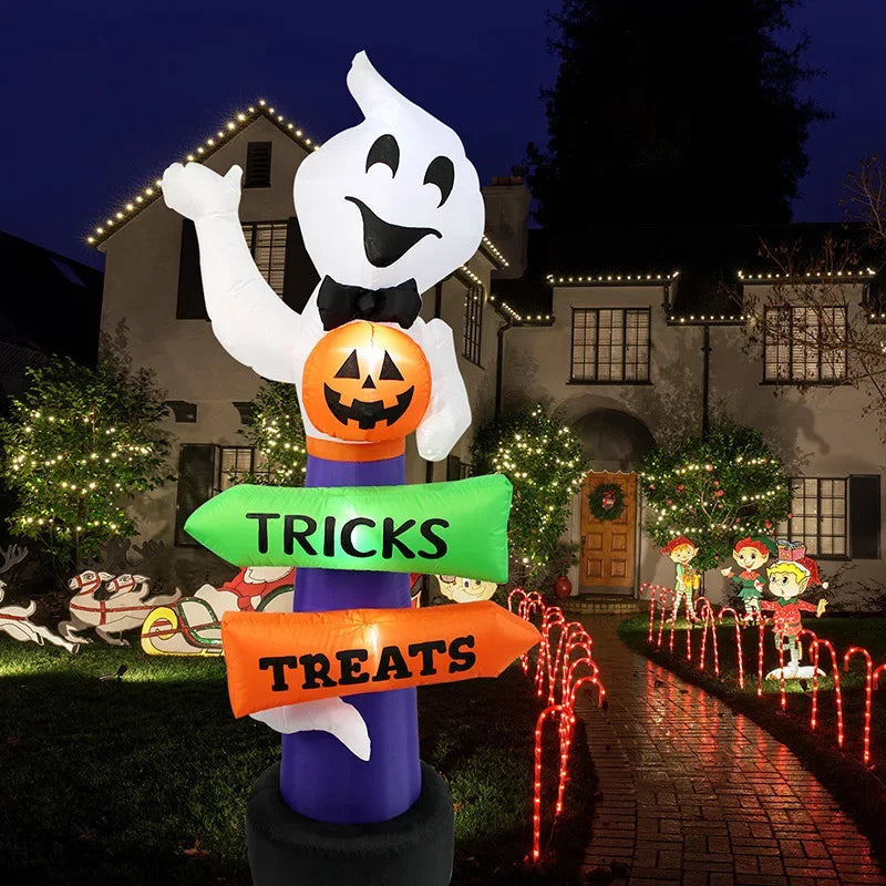 Halloween Inflatable Pumpkin & Ghost with LED Lights