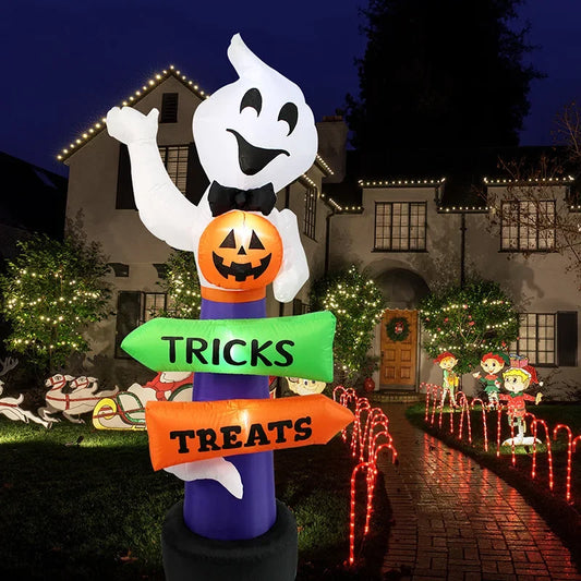 Halloween Inflatable Pumpkin & Ghost with LED Lights