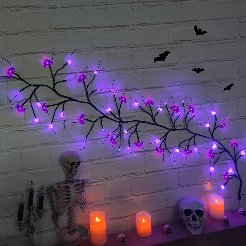 Halloween Bat & Pumpkin LED String Lights