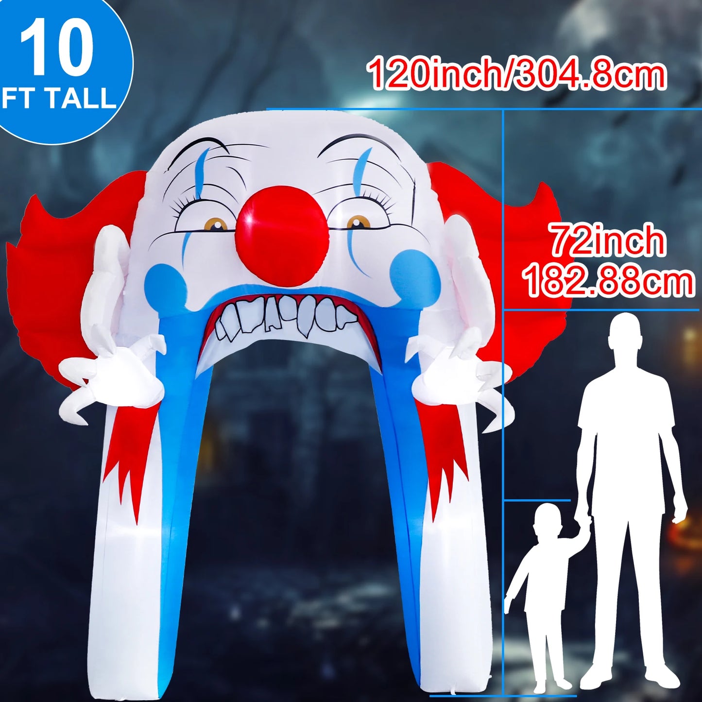 Halloween Clown Archway Inflatable with LED Lights