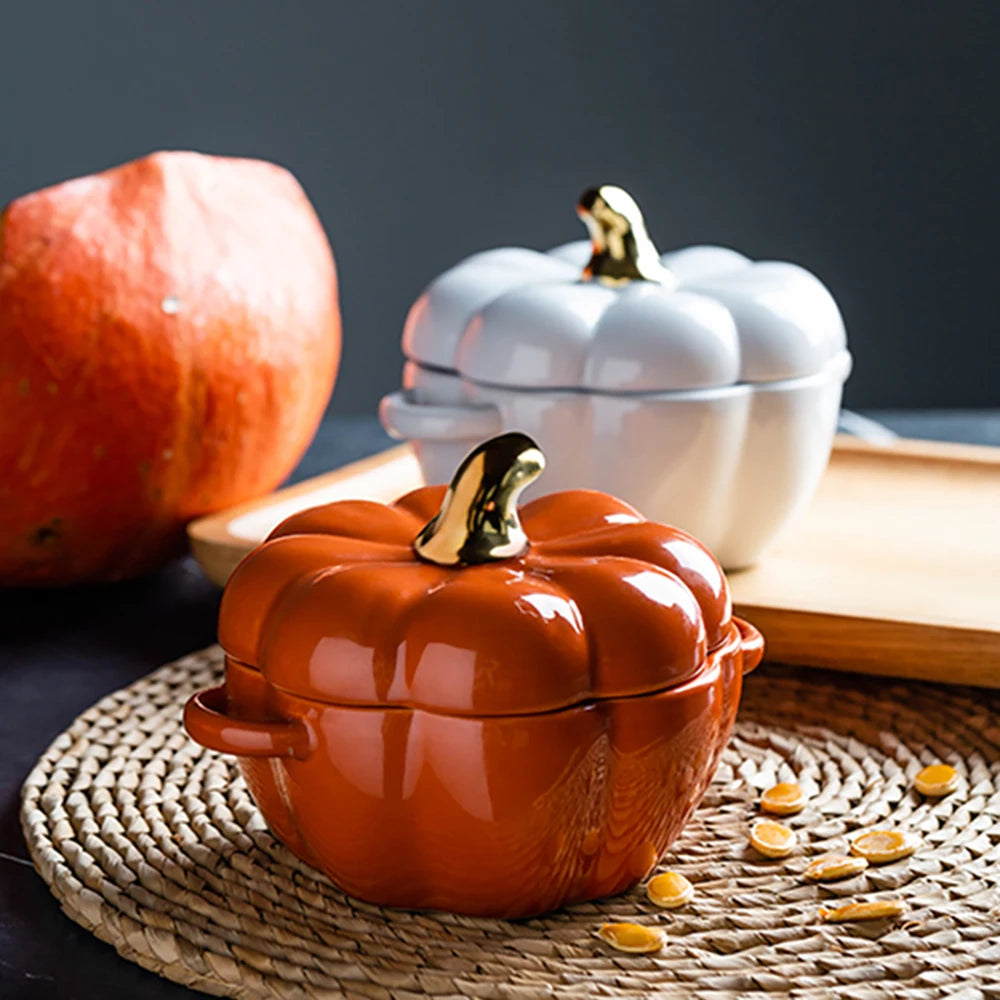 Pumpkin Shape Bowl with Lid