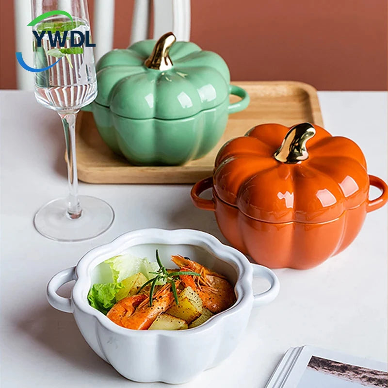 Pumpkin Shape Bowl with Lid