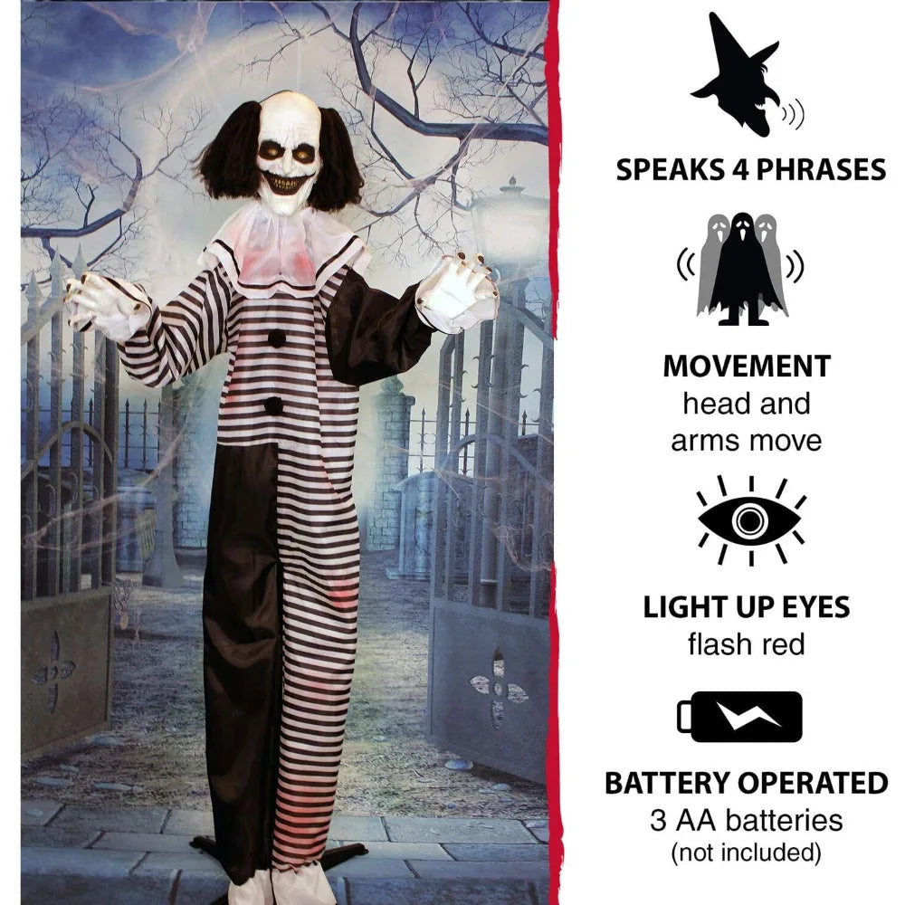 Standing Clown Halloween Animatronic