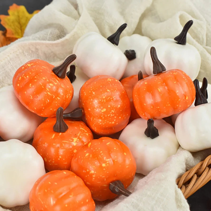 12 pcs/Set Artificial Simulated Pumpkin Home Autumn Harvest Ornament