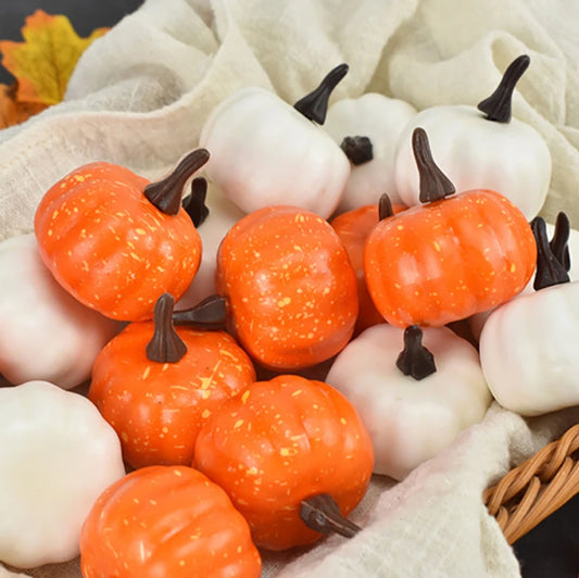 12 pcs/Set Artificial Simulated Pumpkin Home Autumn Harvest Ornament