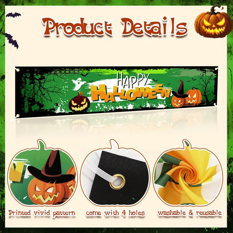 Halloween Pumpkin Banner Fence Decoration