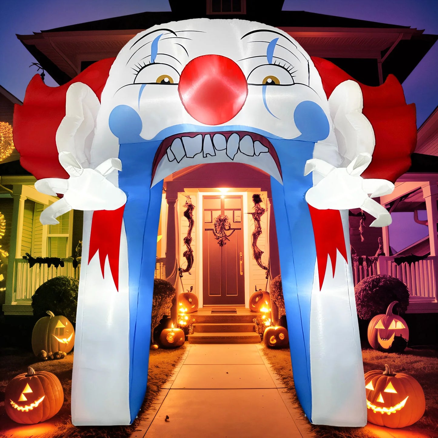 Halloween Clown Archway Inflatable with LED Lights