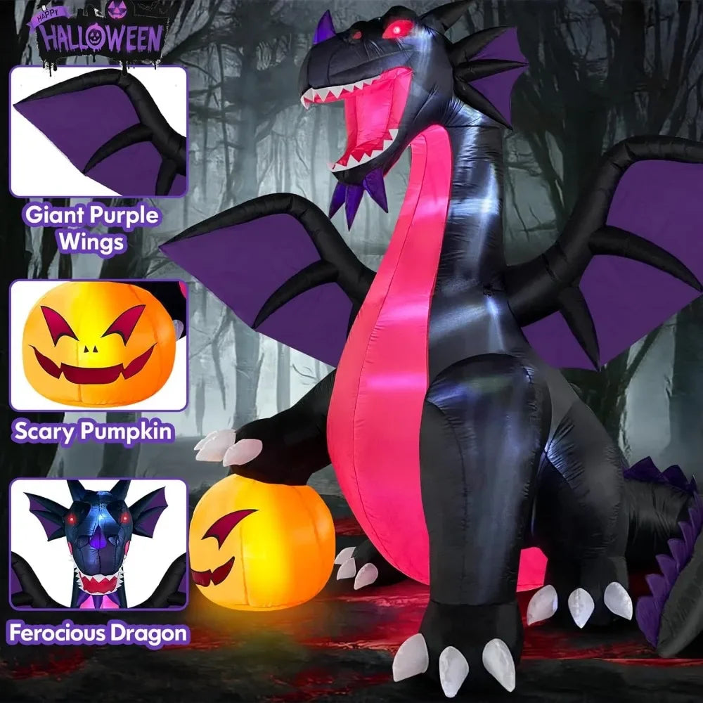 Giant Dragon Inflatable  with Pumpkin Outdoor