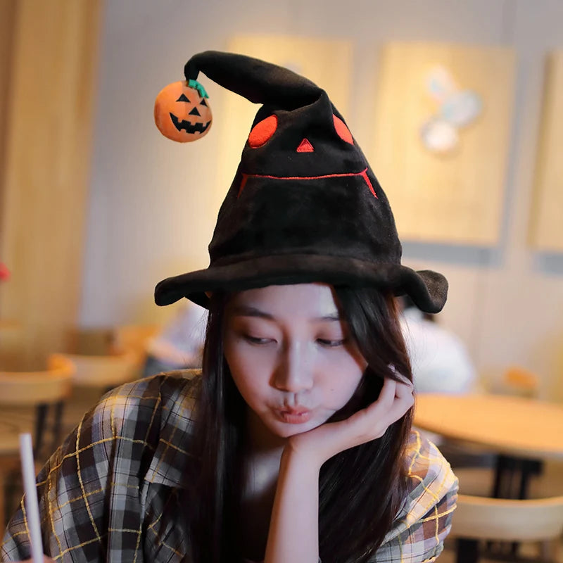 Glowing Halloween Pumpkin Witch Hat