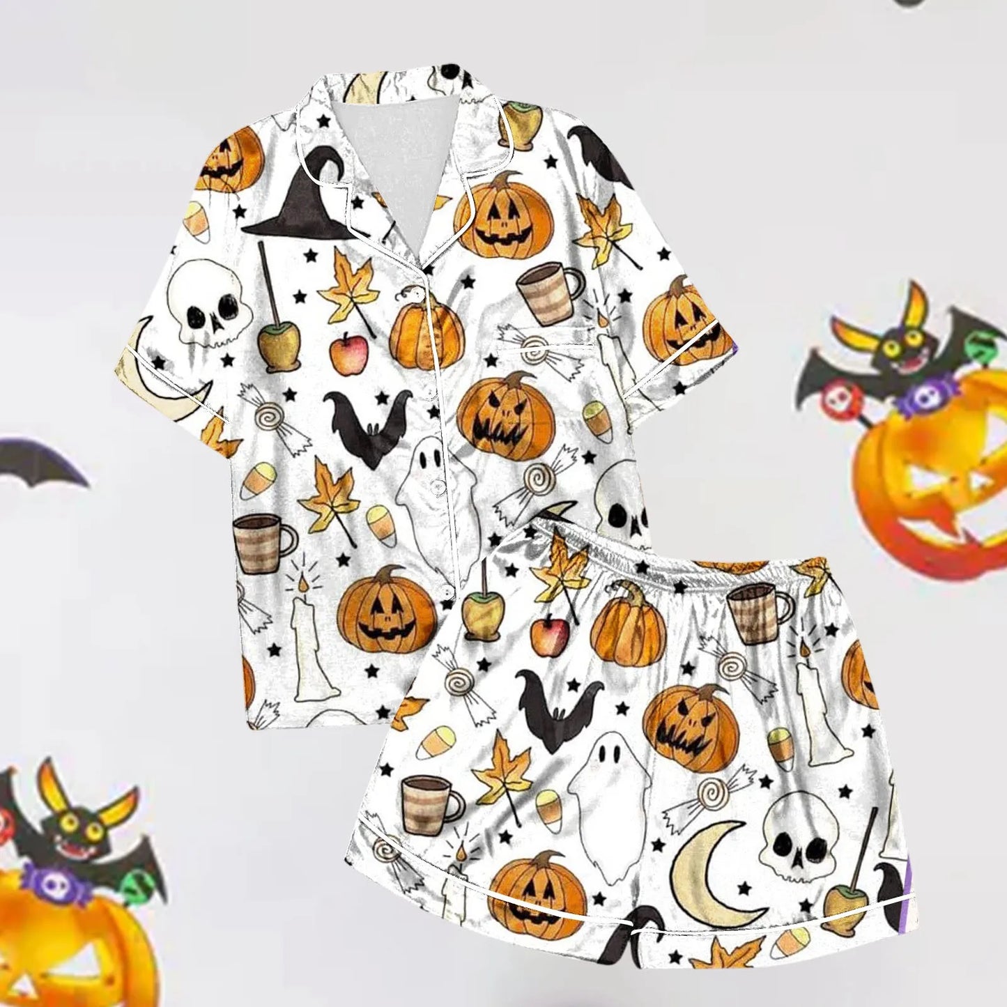 Women's Fashion Halloween Printed Pajama Sets